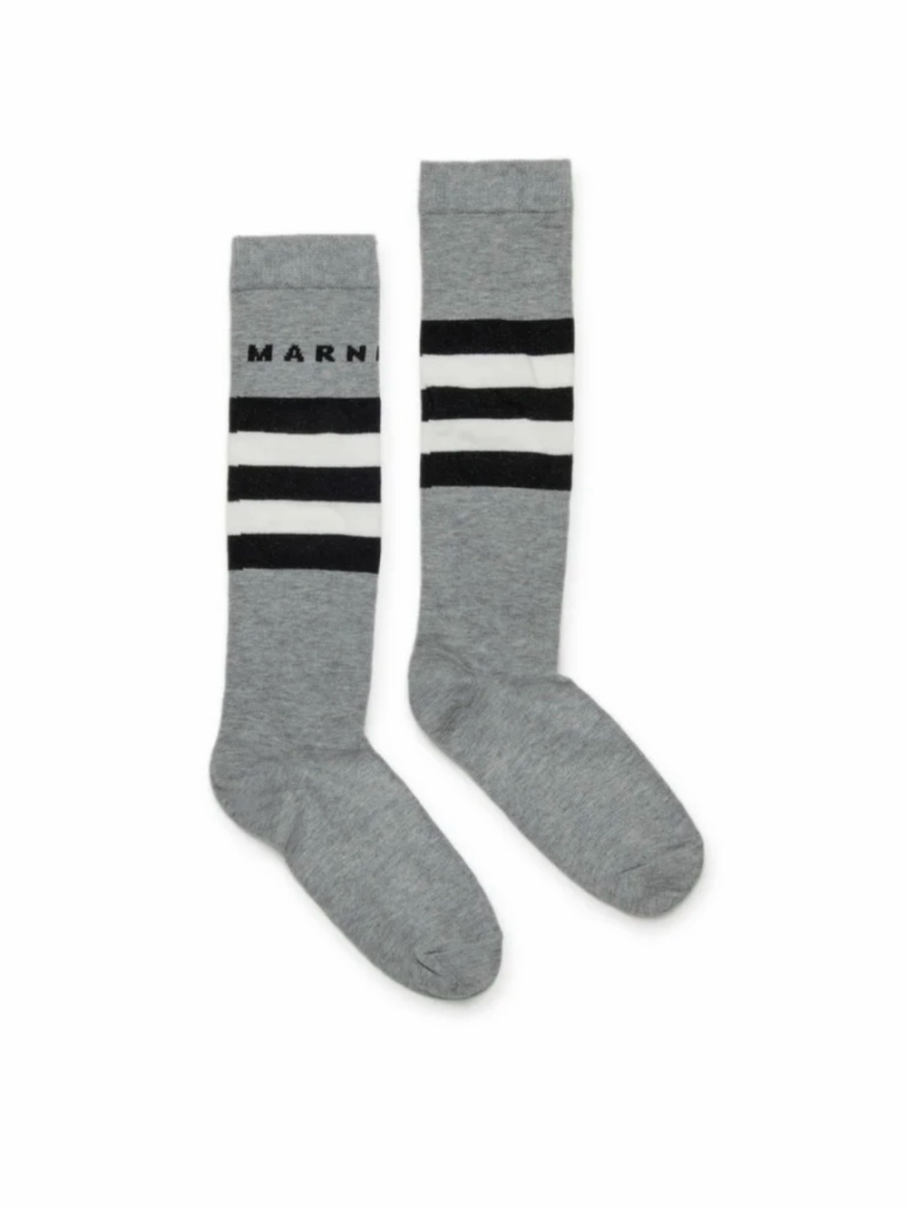 Marni Gray, Black & White Striped Crew Socks
